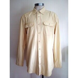 LL Bean Button Up Shirt Mens XL Tall Yellow Long Sleeve Slightly Fitted EUC